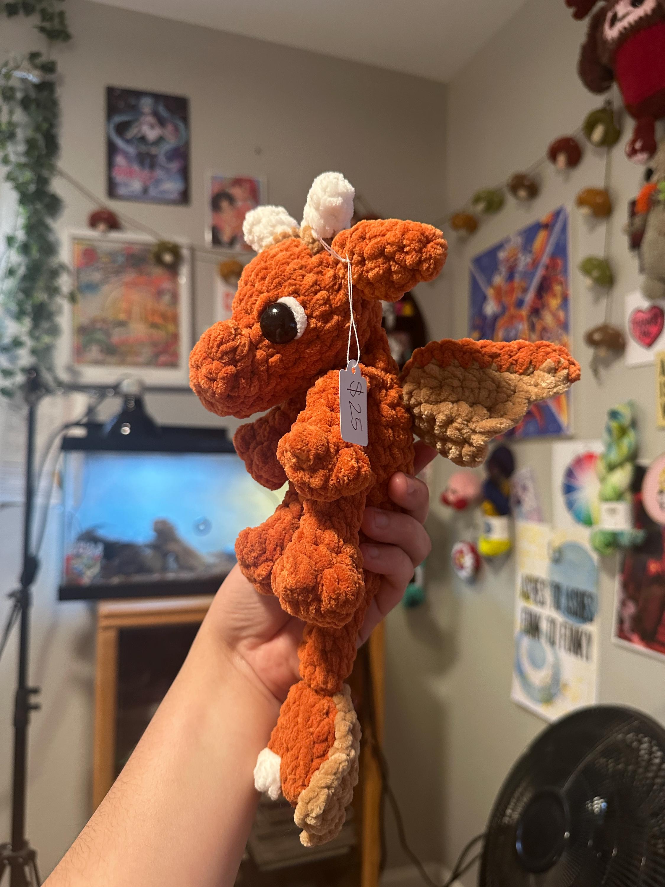 Pumpkin Pie Dragon Crochet Plushie